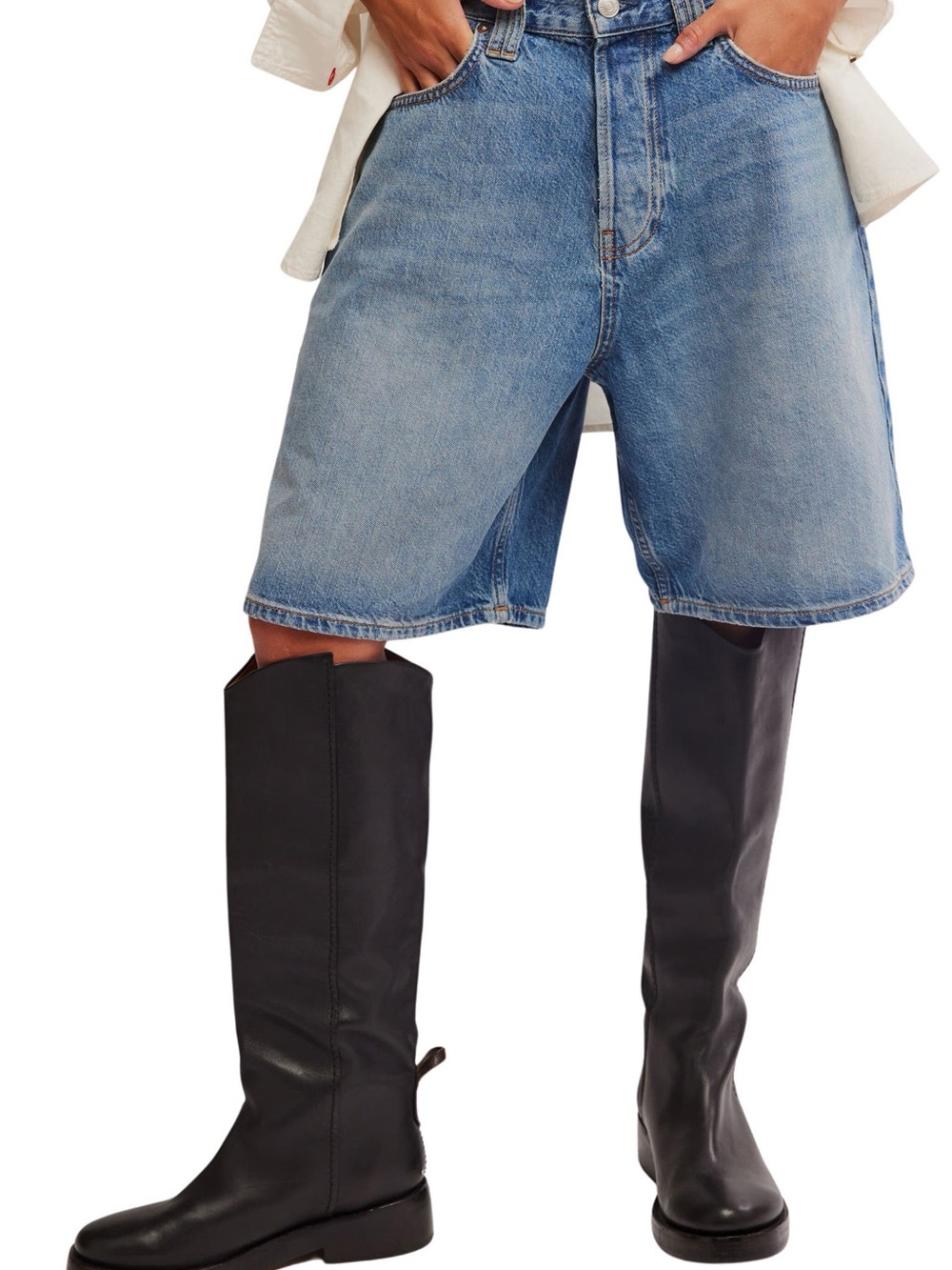 Free People Montana Denim Bermuda Shorts